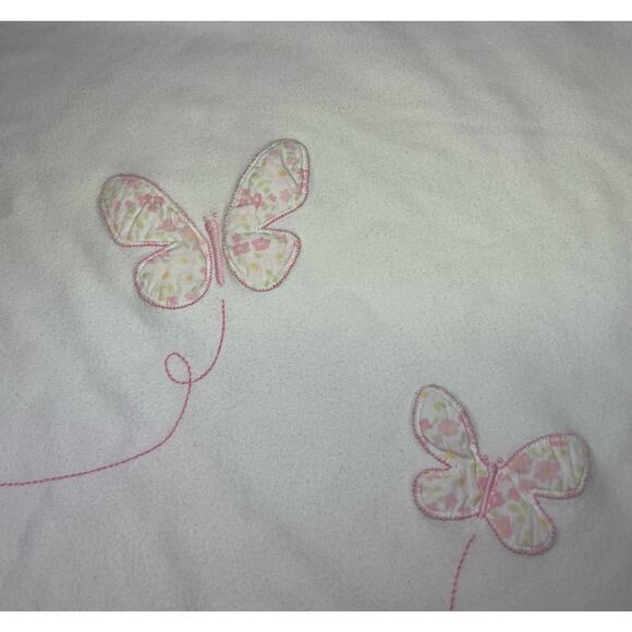Gymboree 2007 Garden Party Baby Blanket Pink White Floral Butterfly *READ* - Picture 6 of 10